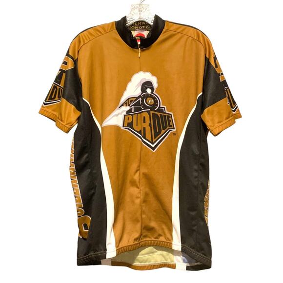PURDUE XL Boilermakers Cycling Jersey University WORLD JERSEYS Vtg Y2K 90s - Picture 1 of 8